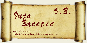 Vujo Bacetić vizit kartica
